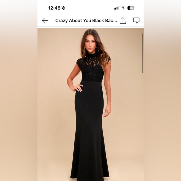 Black Long Lulus Dress - Picture 1 of 5